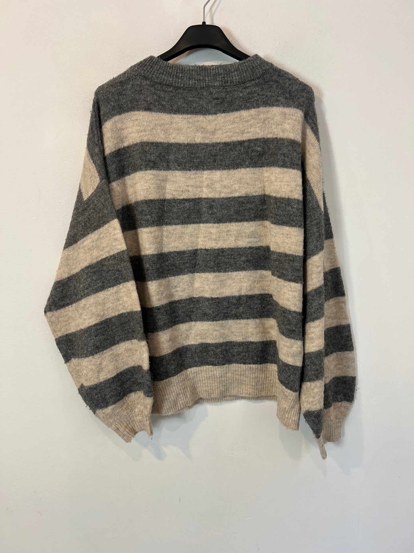 RENATTA&GO. Jersey rayas gris y beige