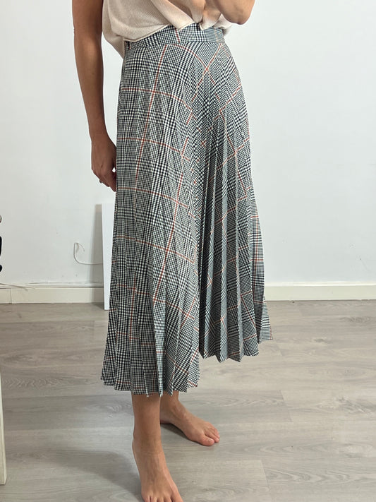 THAT OR THAT. Houndstooth pleated skirt T.xs