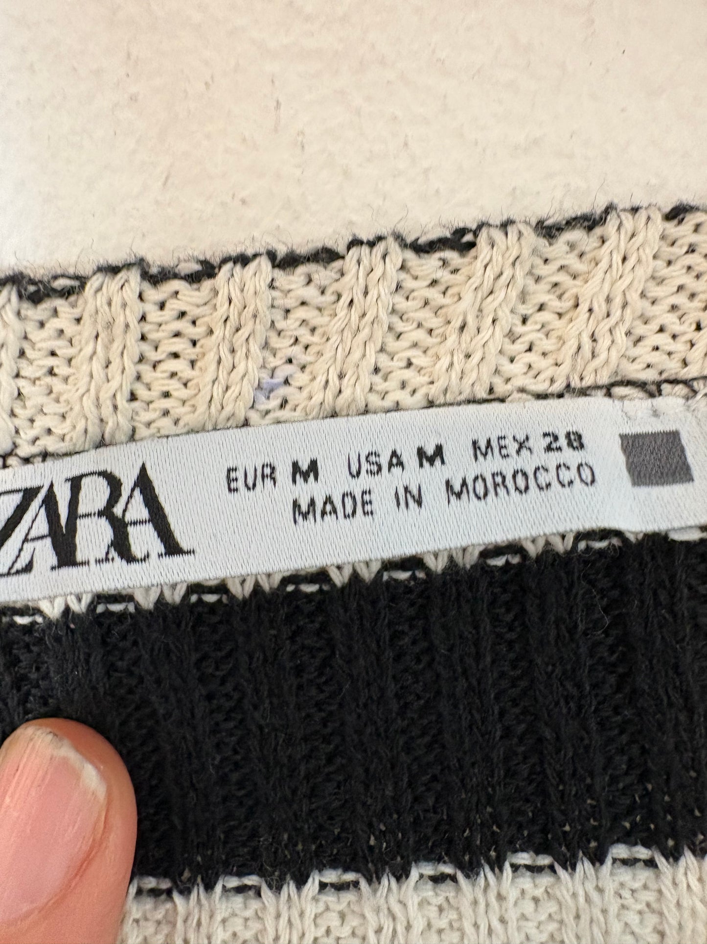 ZARA. Striped knit top. TM