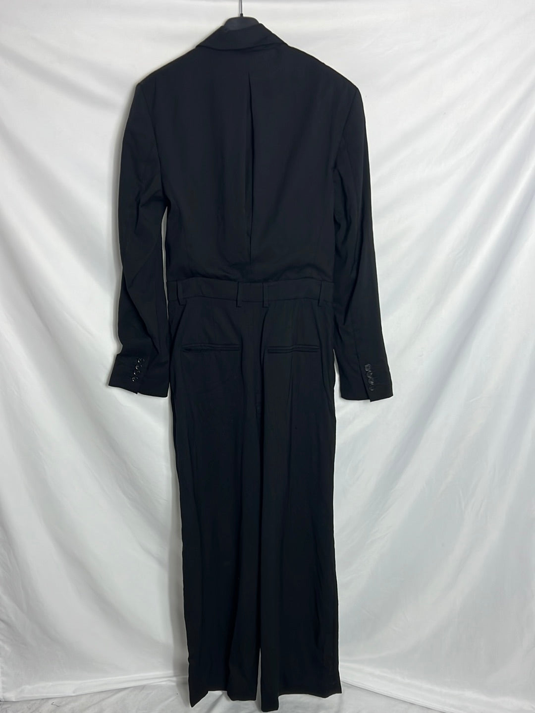 COS. Black jumpsuit with shoulder pads. Size 36