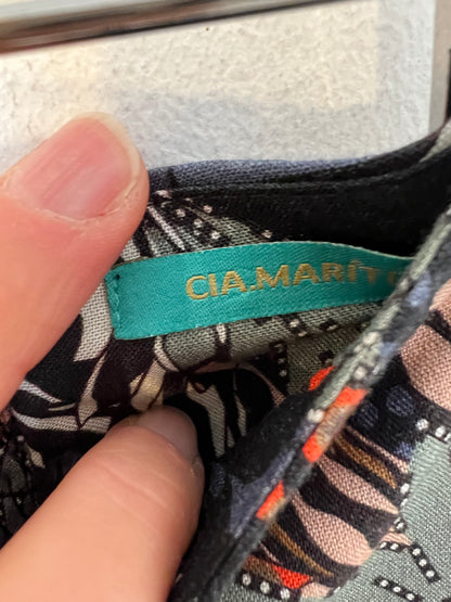 CIA MARITIMA. Falda midi abotonada estampada. T S