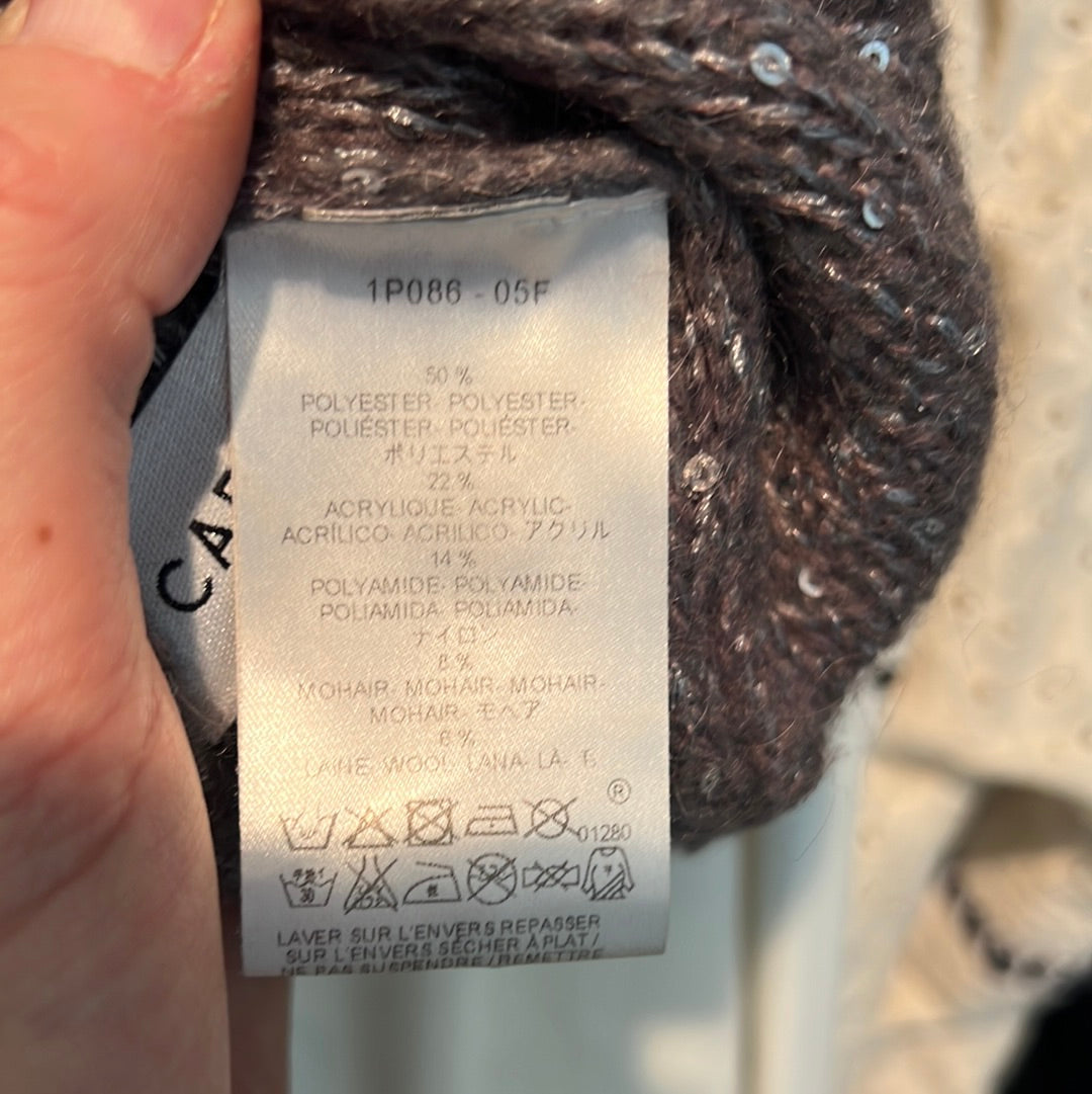 CAROLL. Jersey gris lentejuelas. T 36