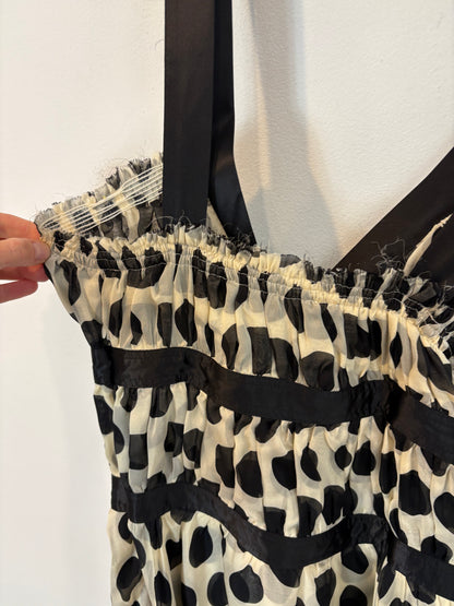 PATRIZIA PEPE. Vestido corto lunares seda