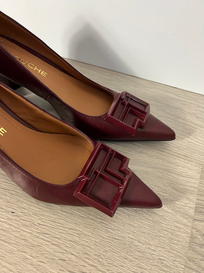 LATOUCHE. Burgundy leather heeled shoe. Size 37