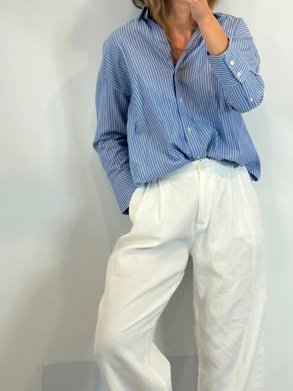 MASSIMO DUTTI. Pantalón lino blanco
