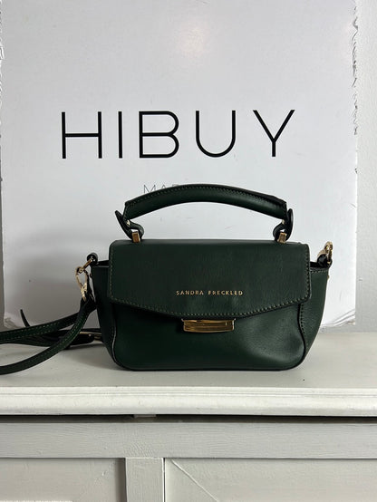 SANDRA FRECKLED. Green leather mini bag