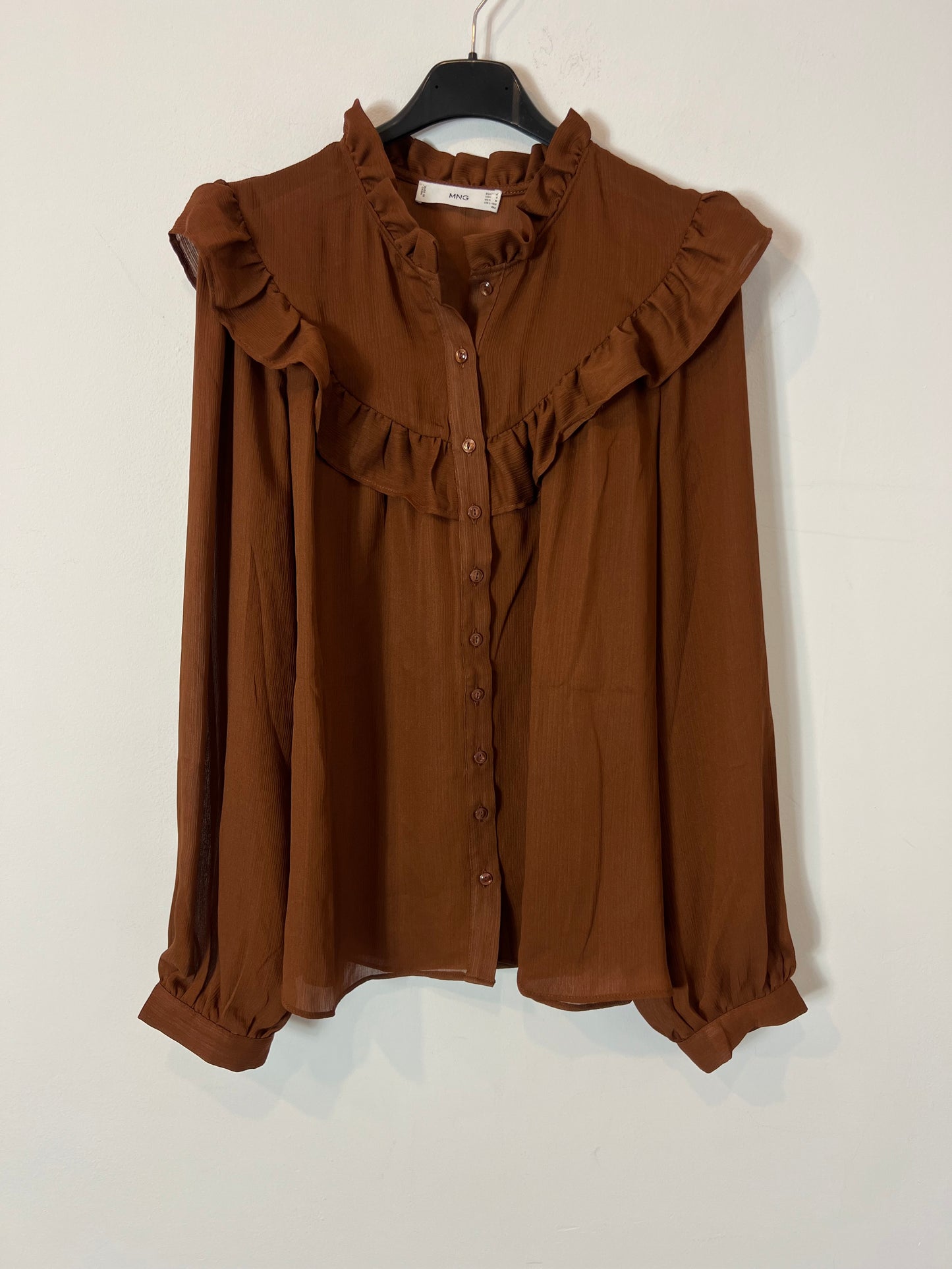 MANGO. Flowy brown blouse. TM