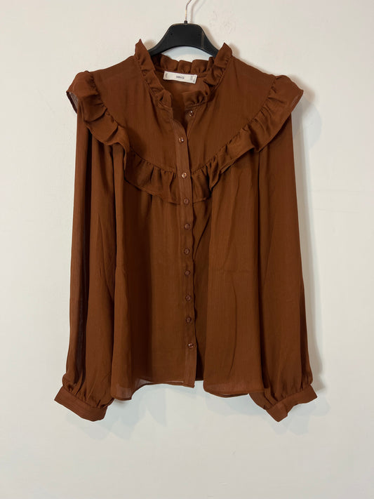 MANGO. Flowy brown blouse. TM