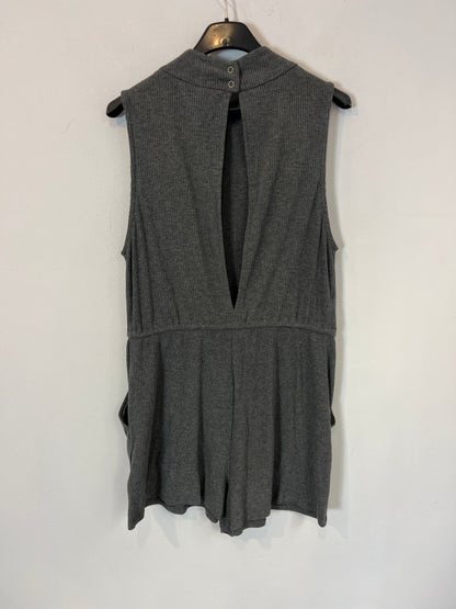 SPARKLE&FADE. Mono corto gris canalé. T M