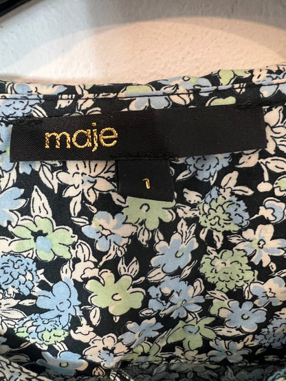 MAJE. Floral blouse with neck detail. Size 1 (XS)