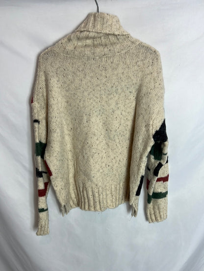 FÓRMULA JOVEN. Jersey beige jaspeado detalles. T 38