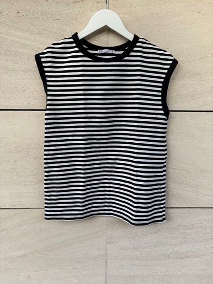 ZARA. Camiseta rayas  sin mangas