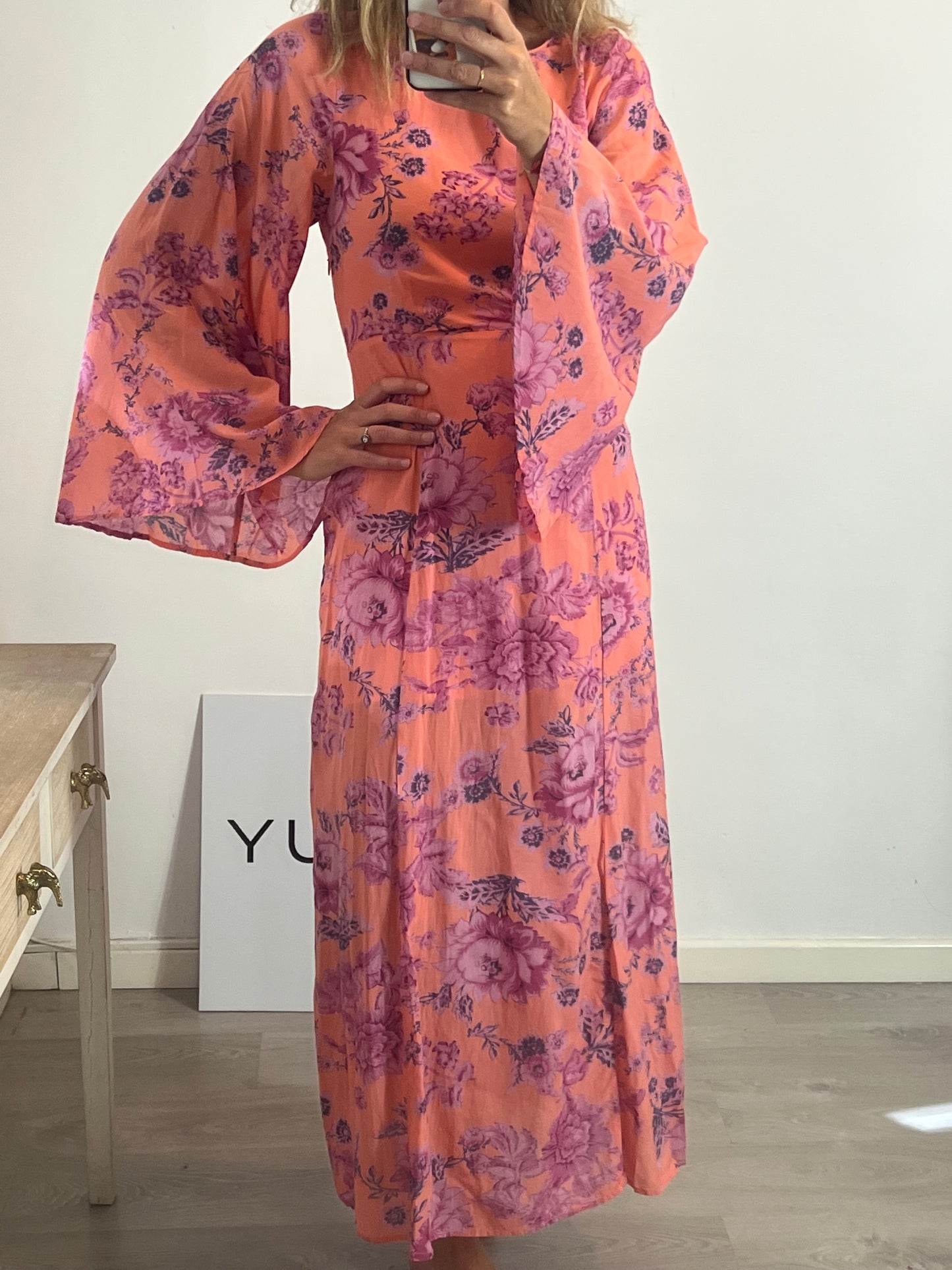 URBAN OUTFITTERS. Orange floral dress Your(s)