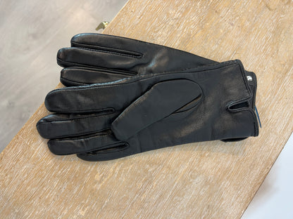 JACQUELINE RIU. Guantes negros piel abalorios