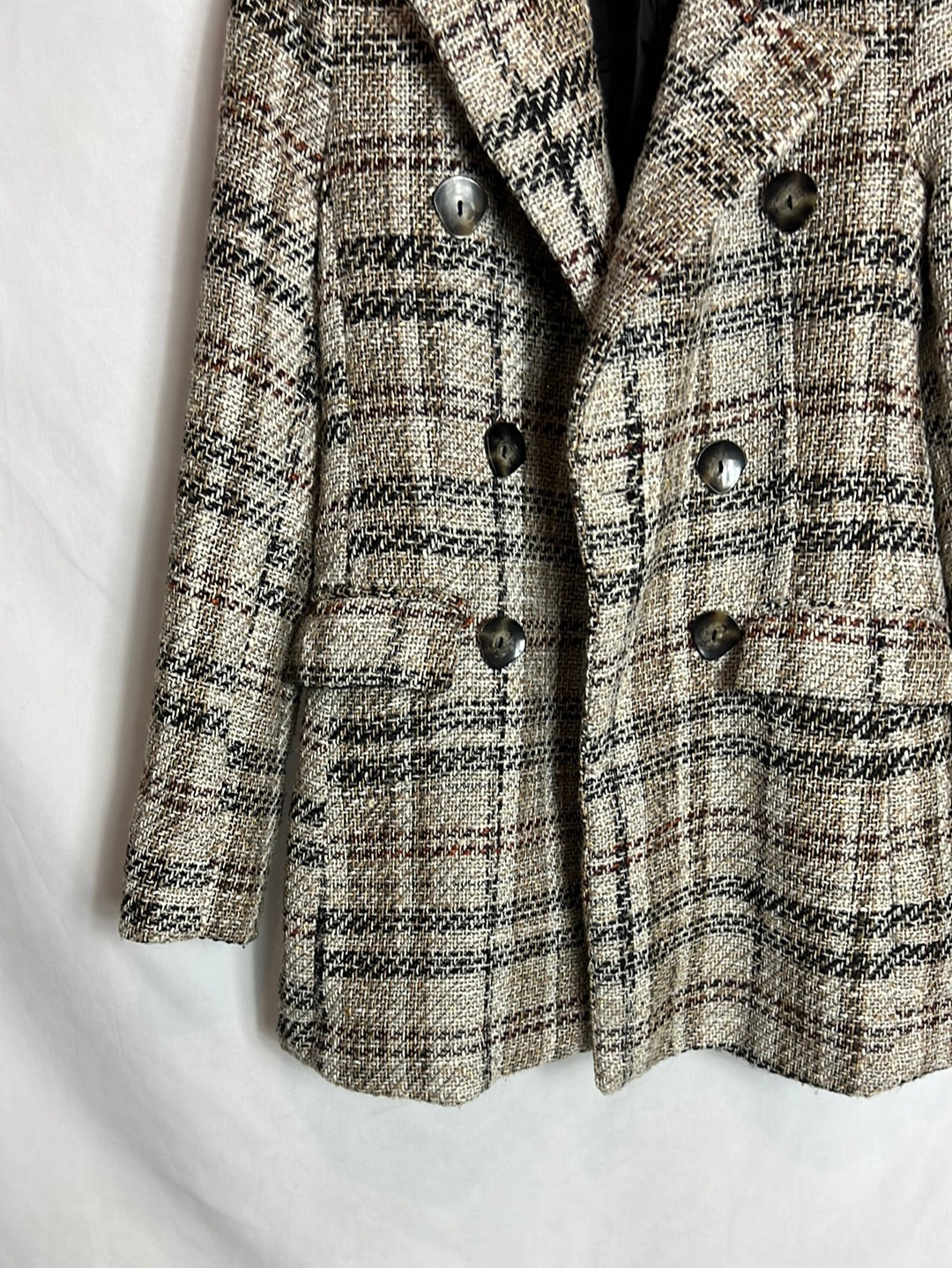 INDEFEIR. Abrigo tweed cruzado T.s