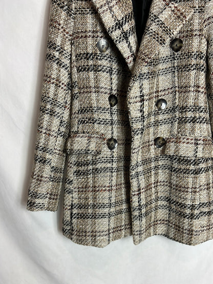 INDEFEIR. Abrigo tweed cruzado T.s