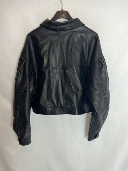 GINBO. Chaqueta crop efecto piel. T S