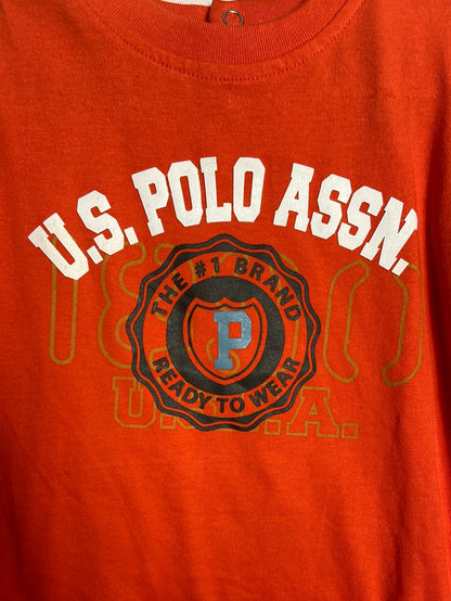 US POLO ASSN. Orange logo T-shirt. Size 12 months