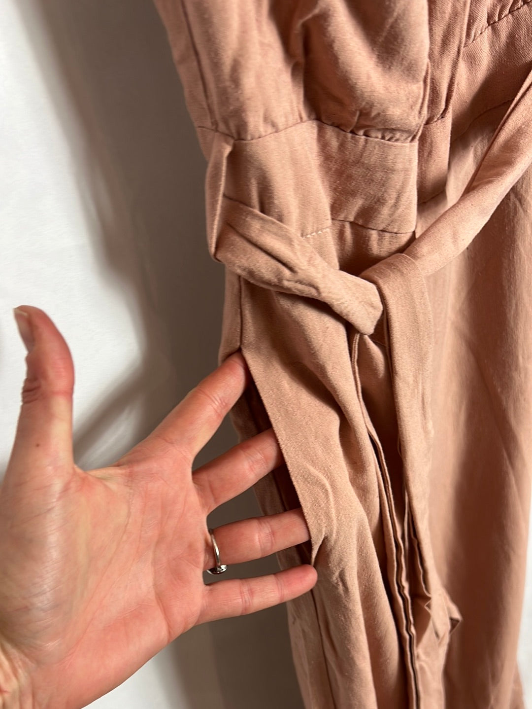 ZARA. Mono rosa lino  T.m