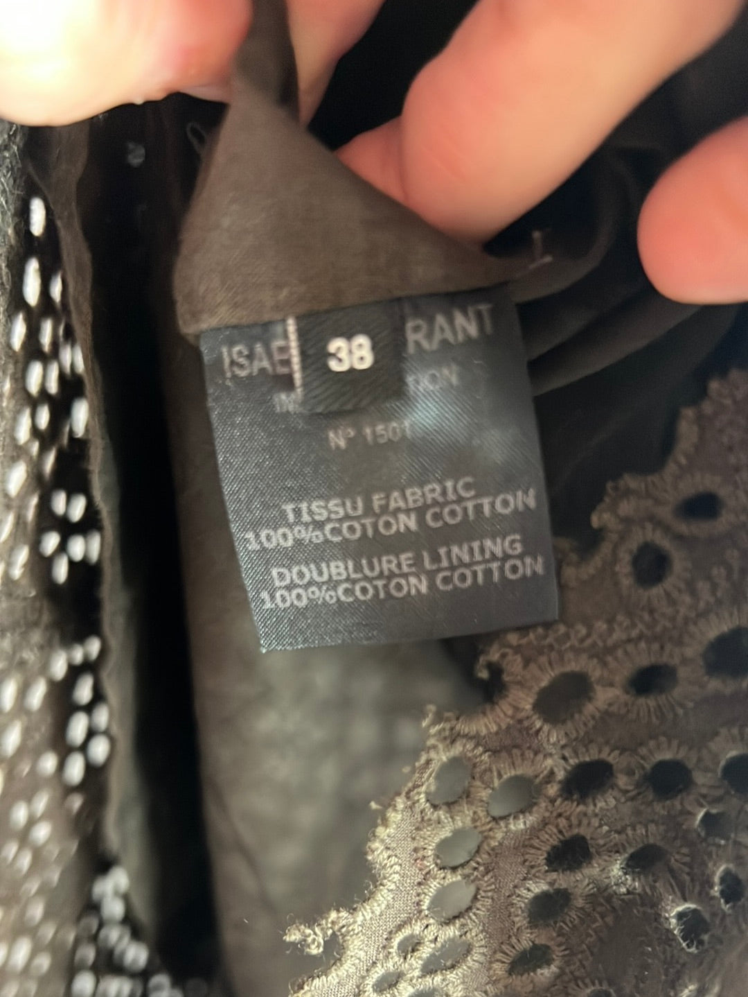 ISABEL MARANT. Falda marrón troquelada asimétrica. T 38