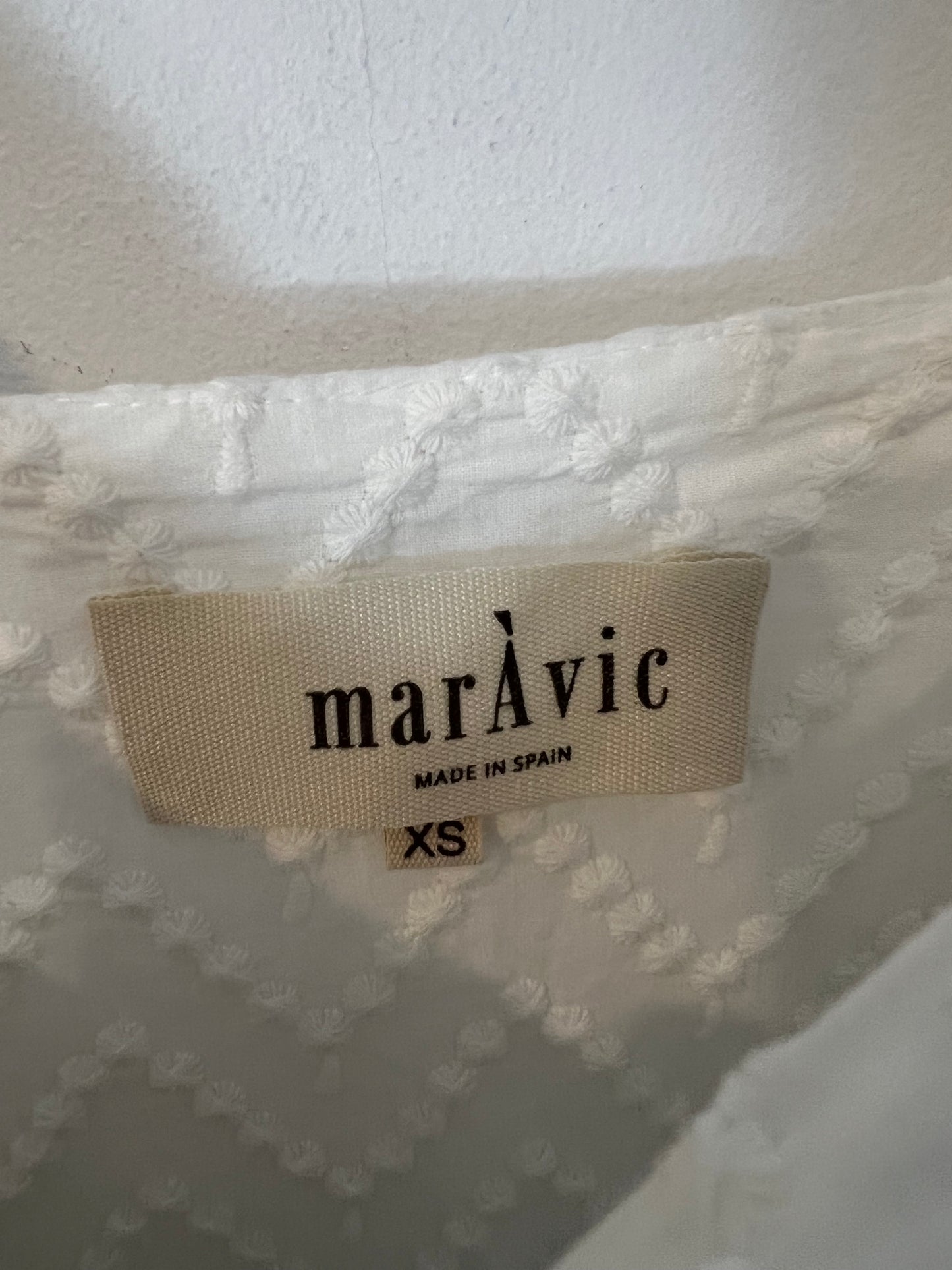 MARAVIC. Vestido largo blanco textura T.xs