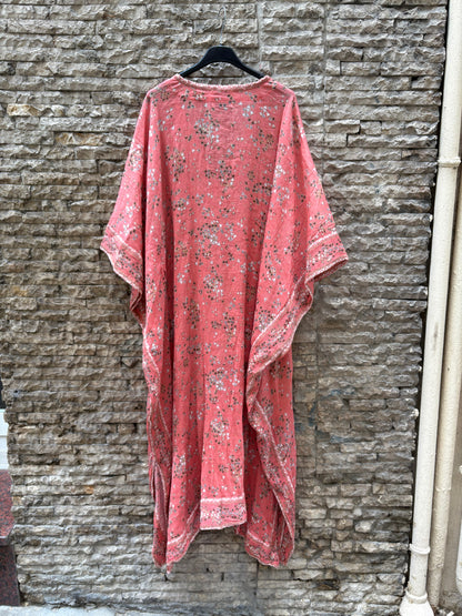 ISABEL MARANT. Vestido estampado estilo caftán con seda