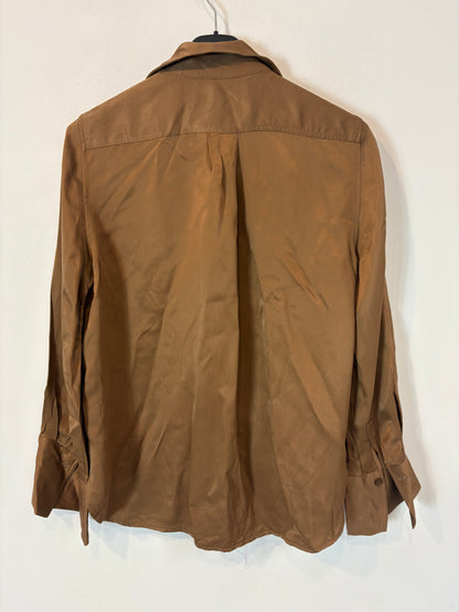 ZARA. Blusa marrón satinada. T S