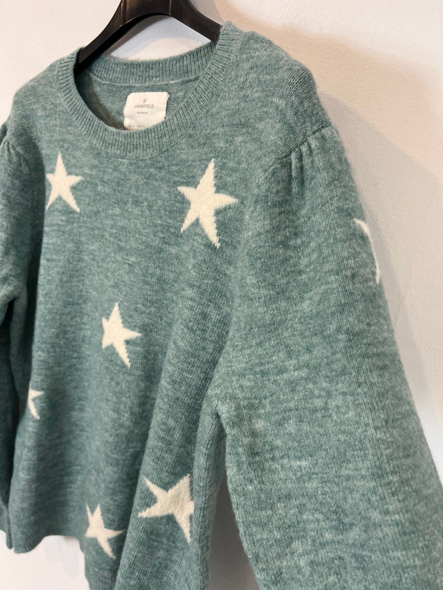 SPRINGFIELD. Light blue star sweater. TL