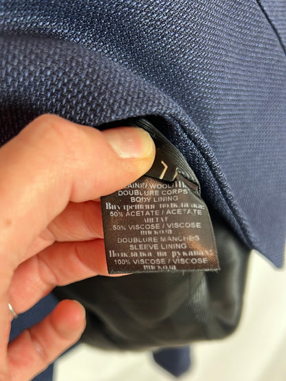 BARBARA BUI. Chaqueta azul cruzada hombreras . T 42