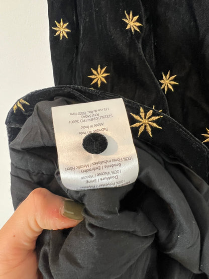 SÉZANE. Top negro terciopelo estrellas. T 40