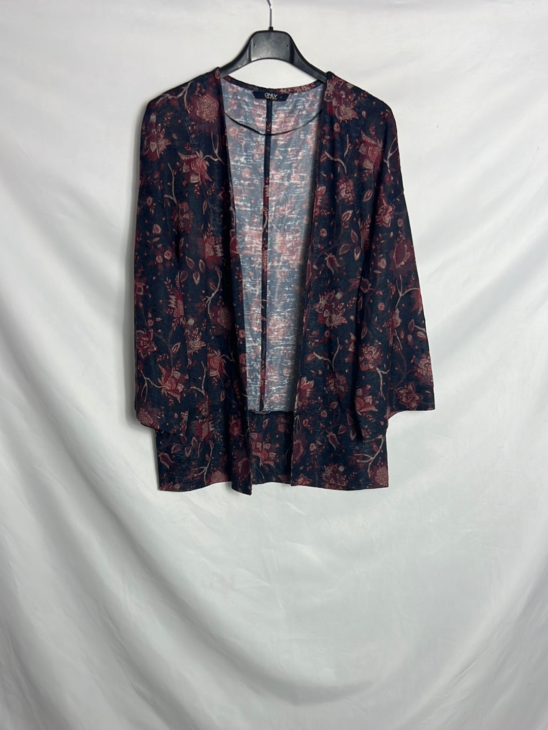 ONLY. Kimono azul textura estampado. T M