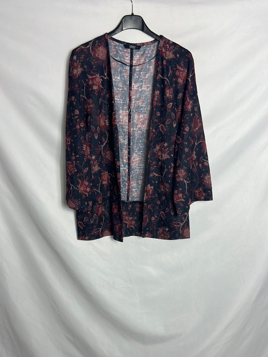 ONLY. Kimono azul textura estampado. T M