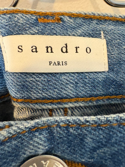 SANDRO. Falda denim abalorios
