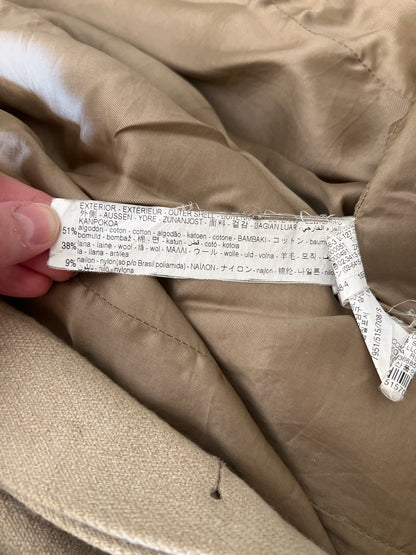 ZARA. Abrigo beige largo T.s