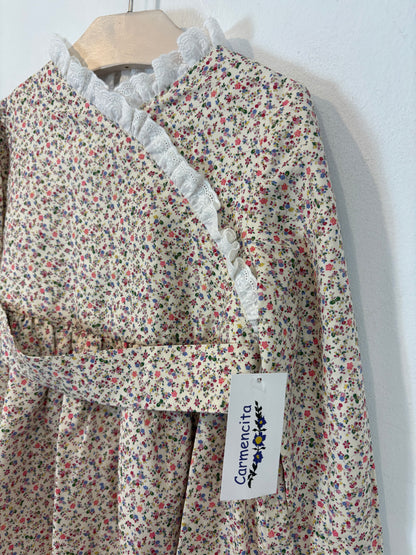 CARMENCITA. Vestido flores detalle bordado. T 5 años
