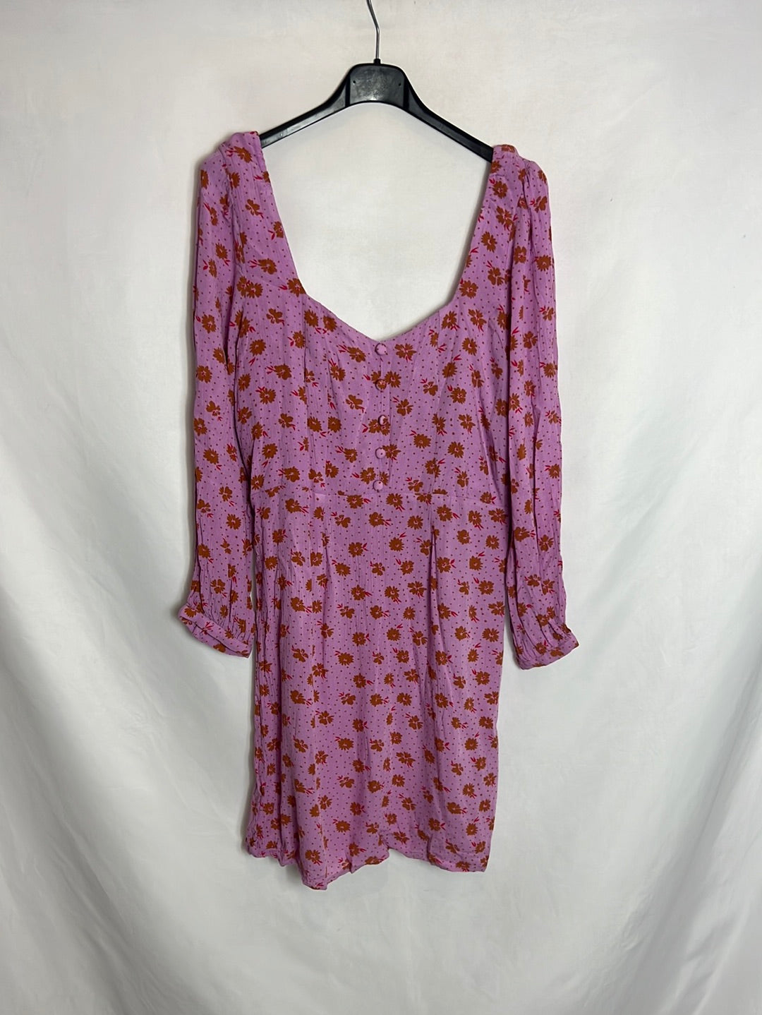 BILLABONG. Vestido malva flores. T S