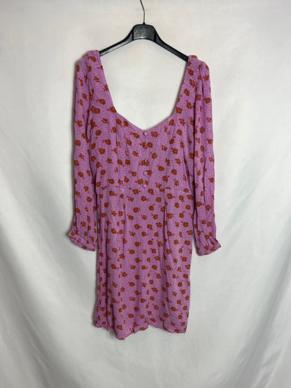 BILLABONG. Vestido malva flores. T S