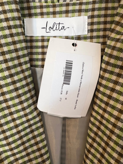 LOLITA. Chaleco de cuadros verde y marrón T.m