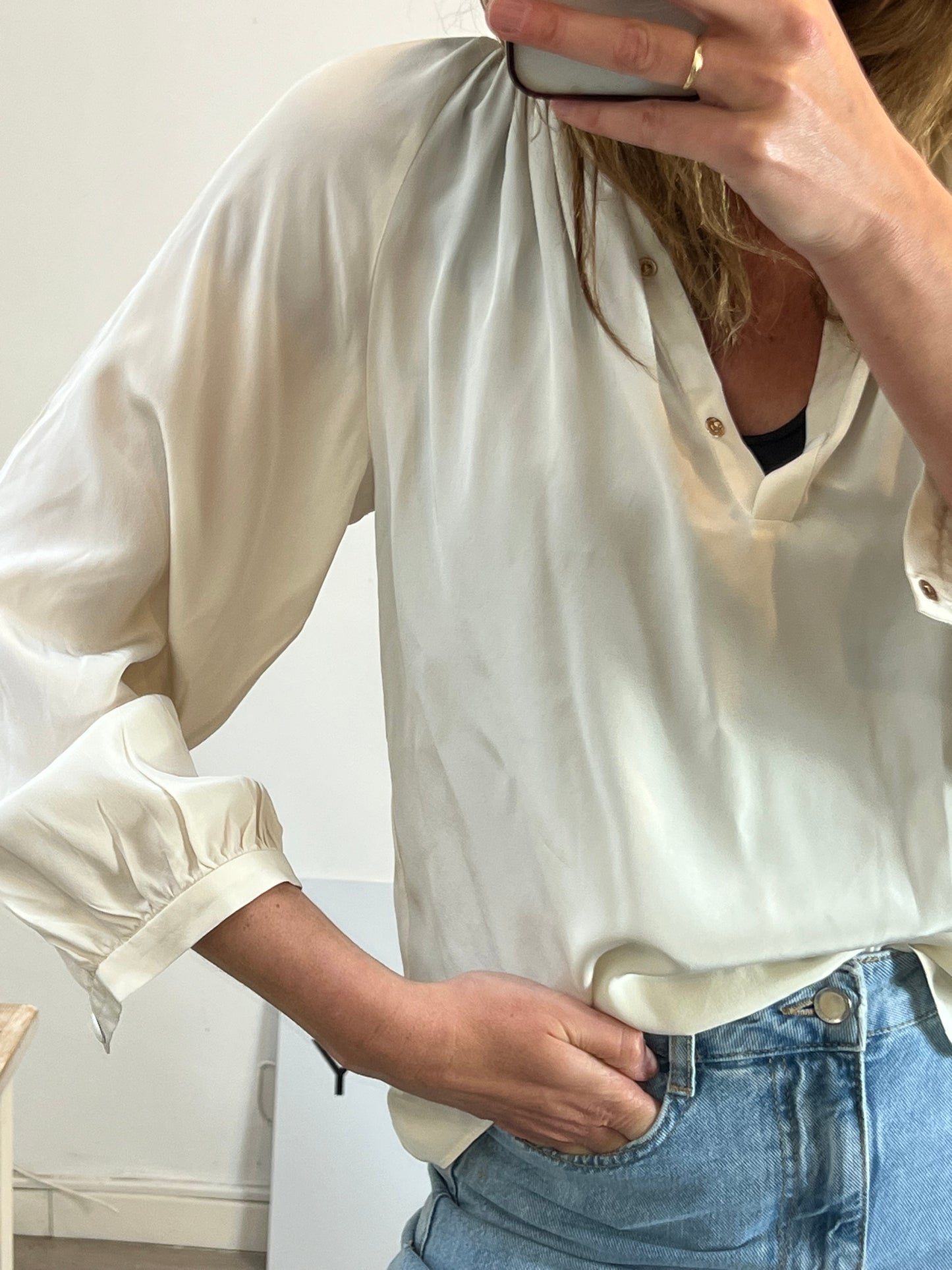 VANESSABRUNO. Beige silk blouse T.36