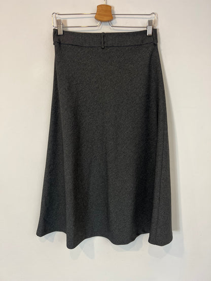 MANGO. Falda midi gris abotonada T.m