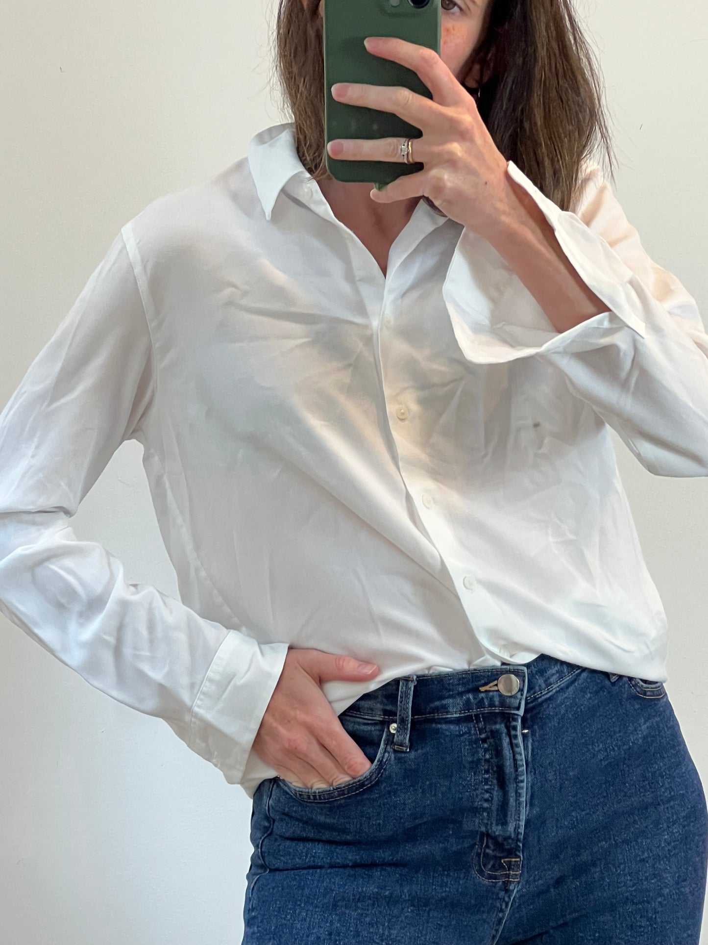 UNIQLO. Blusa blanca básica T.s