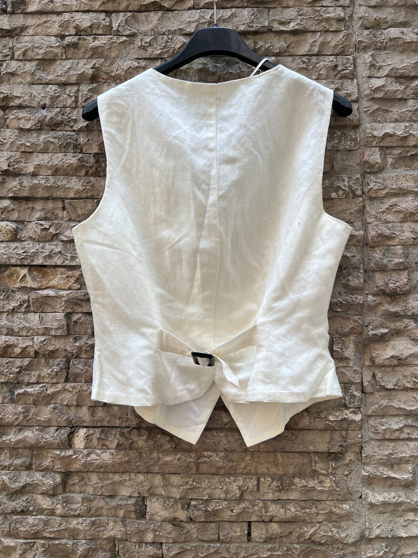 OYSHO. Chaleco beige algodón T.m