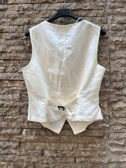 OYSHO. Chaleco beige algodón T.m