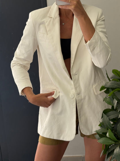 ZARA. White textured blazer Tm
