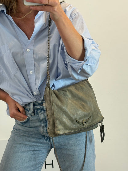 ZADIG&VOLTAIRE. Bolso gris piel doble asa