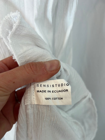 SENSISTUDIO.Vestido largo bordado blanco T.s