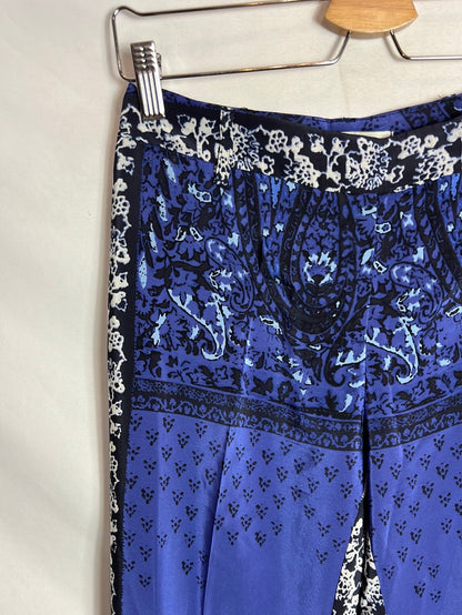 ETRO. Pantalones estampado anchos azules T.42(36)