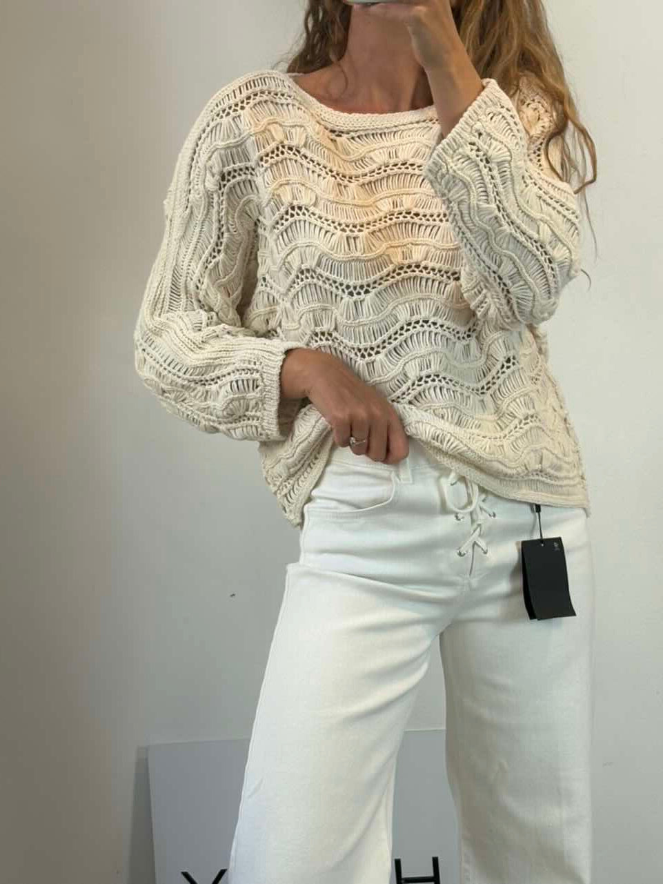 ZARA. Jersey algodón calado