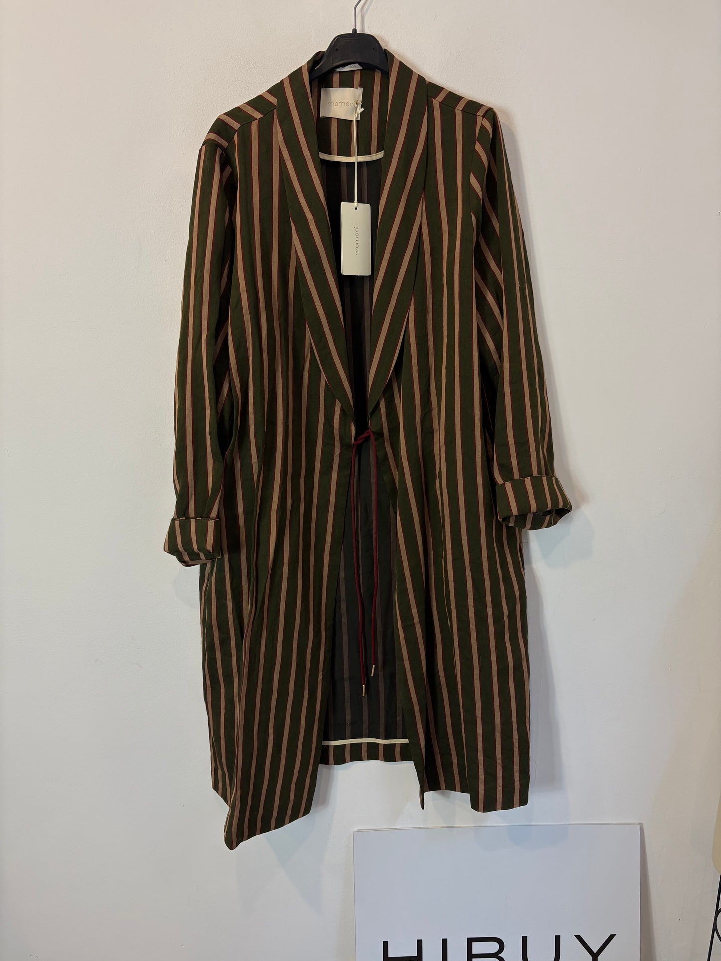 MOMONI. Chaqueta larga rayas mezcla