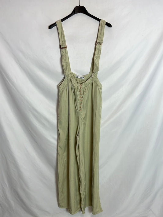 ZARA. Peto verde fluido abotonado. T M